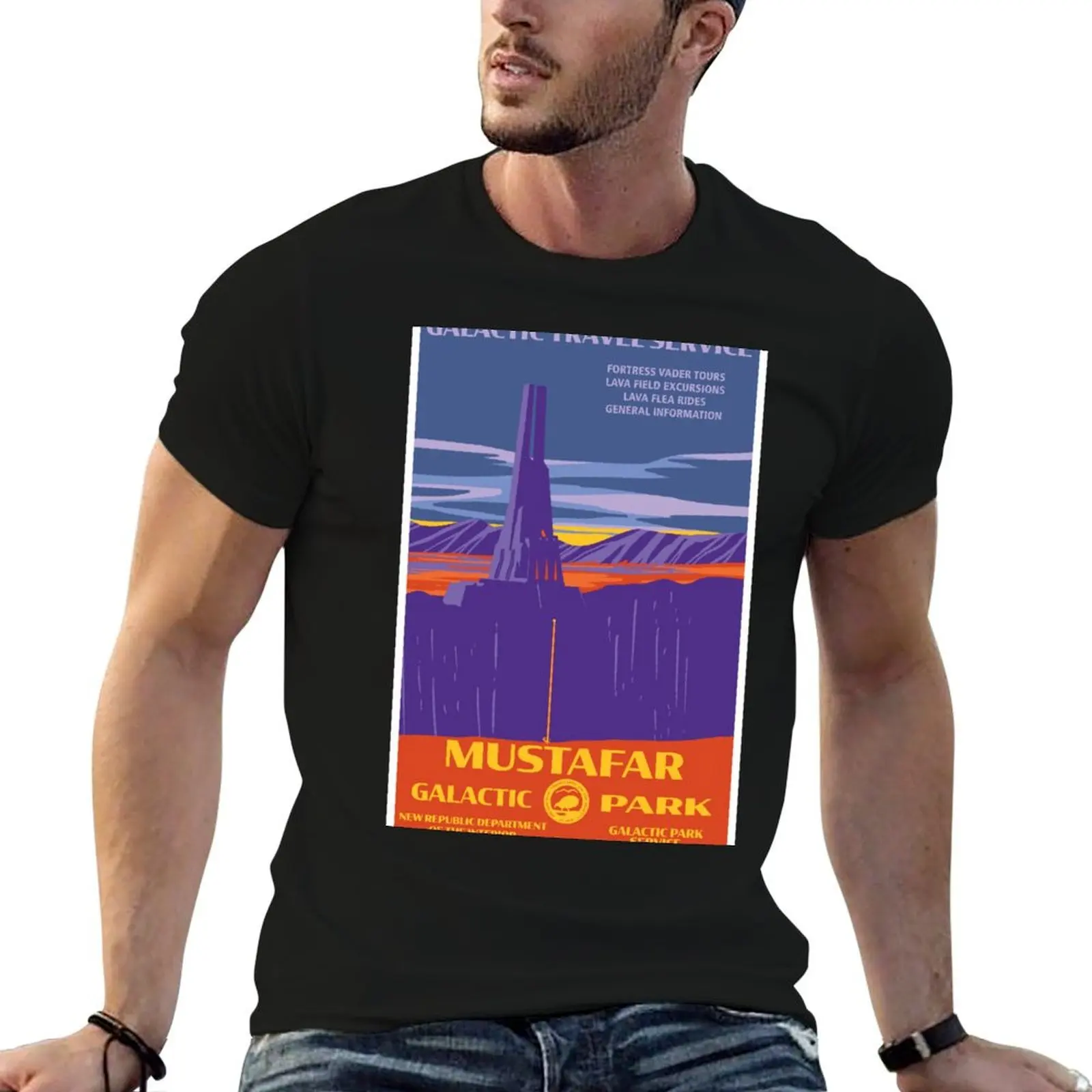 

Mustafar WPA style T-Shirt oversize t-shirts man shirts graphic funny costumes mens graphic t-shirts big and tall