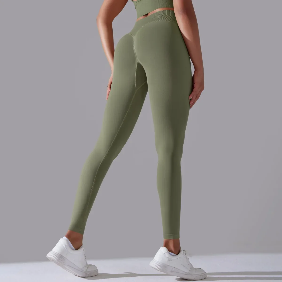 Leggings da palestra da donna, pantaloni corti da corsa per yoga, pilates, pantaloni sexy per fianchi color pesca ad asciugatura rapida