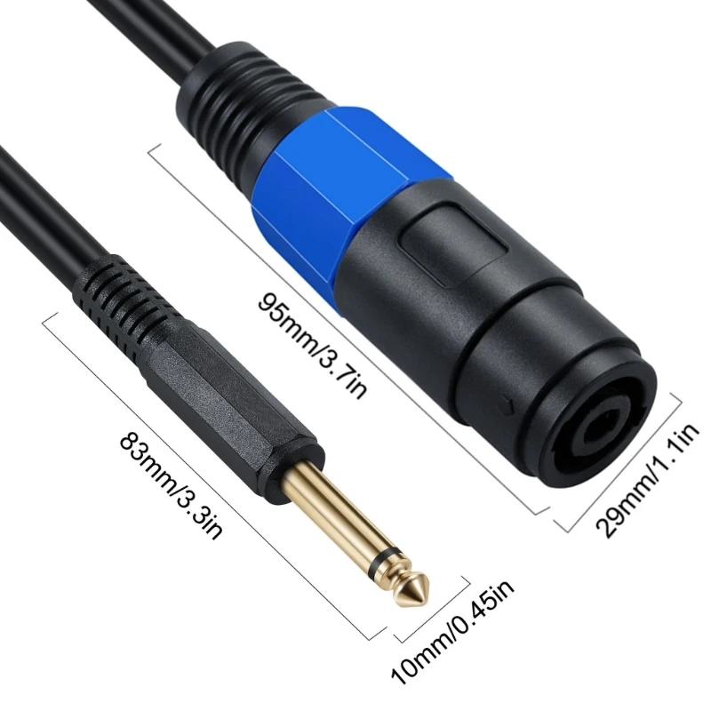 Cable altavoz Speakon a conector TS macho 6,35 mm y 1/4" Cable altavoz Speakon a conector TS 1/4 y 6,5