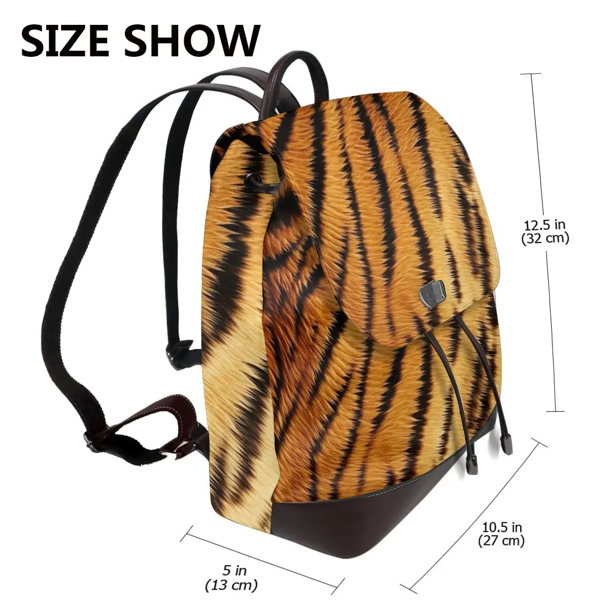 Tiger Skin Bookbag School Student Bags Hiking Travel Daypack for Women Fashion Derma Backpack