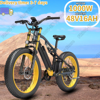 LANKELEISI RV700 Electric Bicycle 1000W Motor 48V16AH Full Suspension Mountain Snow E-bike Adult 26*4.0 Fat Tire Electric Bike