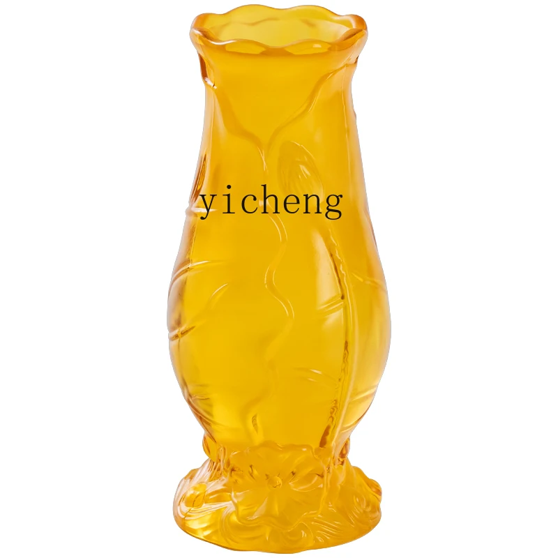 zz glazed lotus vase for Buddha insertion vase Guanyin water purification dried flower vase water cultivation household