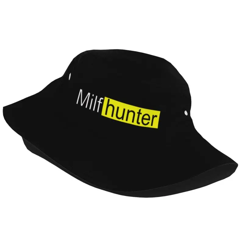 Milf hunter Sunscreen hat, fashionable printed bucket hat, men's and women's fisherman hat, women's casual basin hat