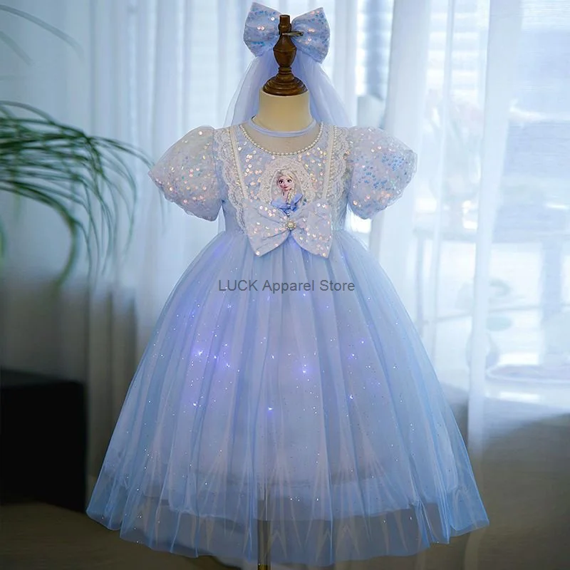 Snow Romance Shining Princess Dress For Girls Summer New Princess children's Authentic Dress