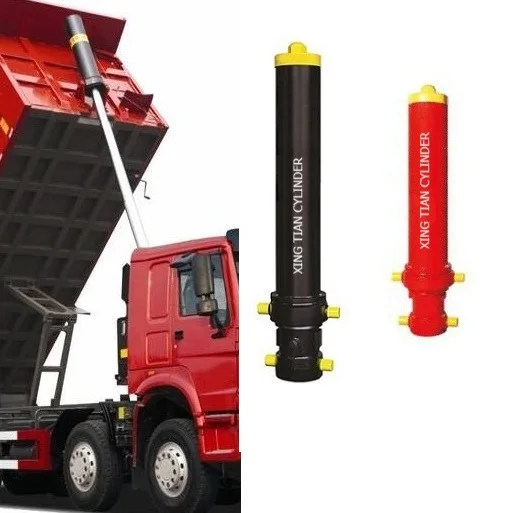 For Hard Chrome Plated Steel Single-Acting 3000PSI 9800mm Stroke Telescopic Hydraulic Cylinder for Dump Trucks