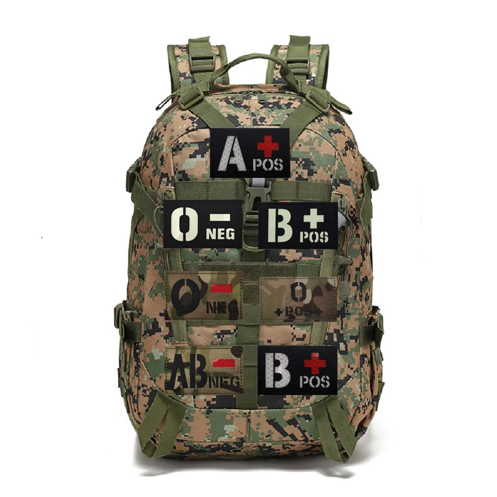 IR Reflective CP Camo Blood Group Badge A - NEG, A- POS Luminous Armband in The Dark Laser Cut Backpack Patches for Clothing