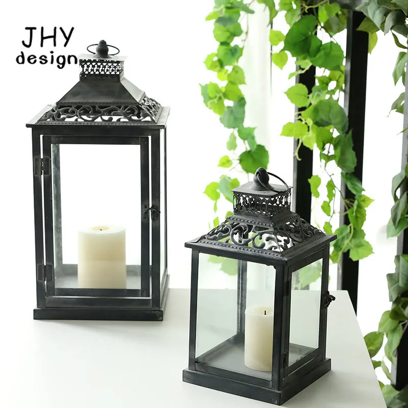 

2Pcs Vintage Candle Holder Lanterns Metal Candle Hanging Lantern for Outdoor Indoor Events Paritie Weddings Home Decor