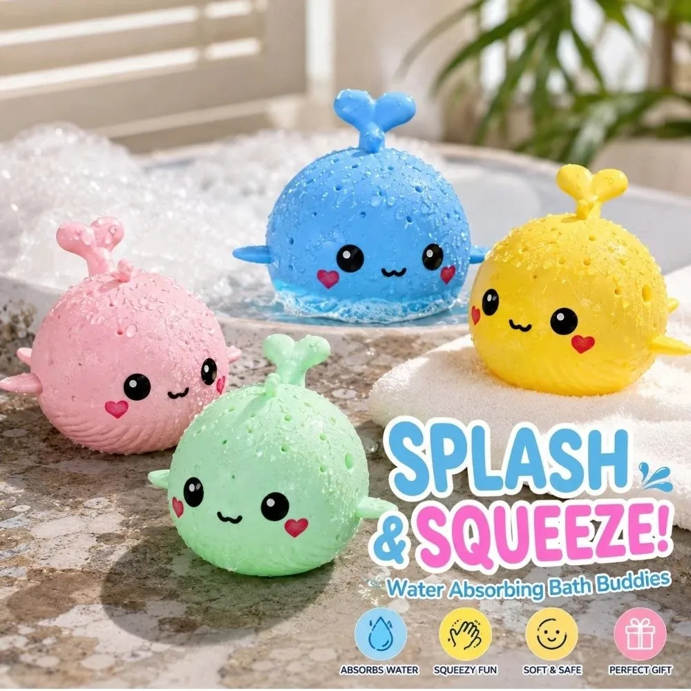 Play Water Sponge Absorbent Bath Squeezing Whale Water Absorbing Whale Squeezing Cute Squeezing Water Swimming