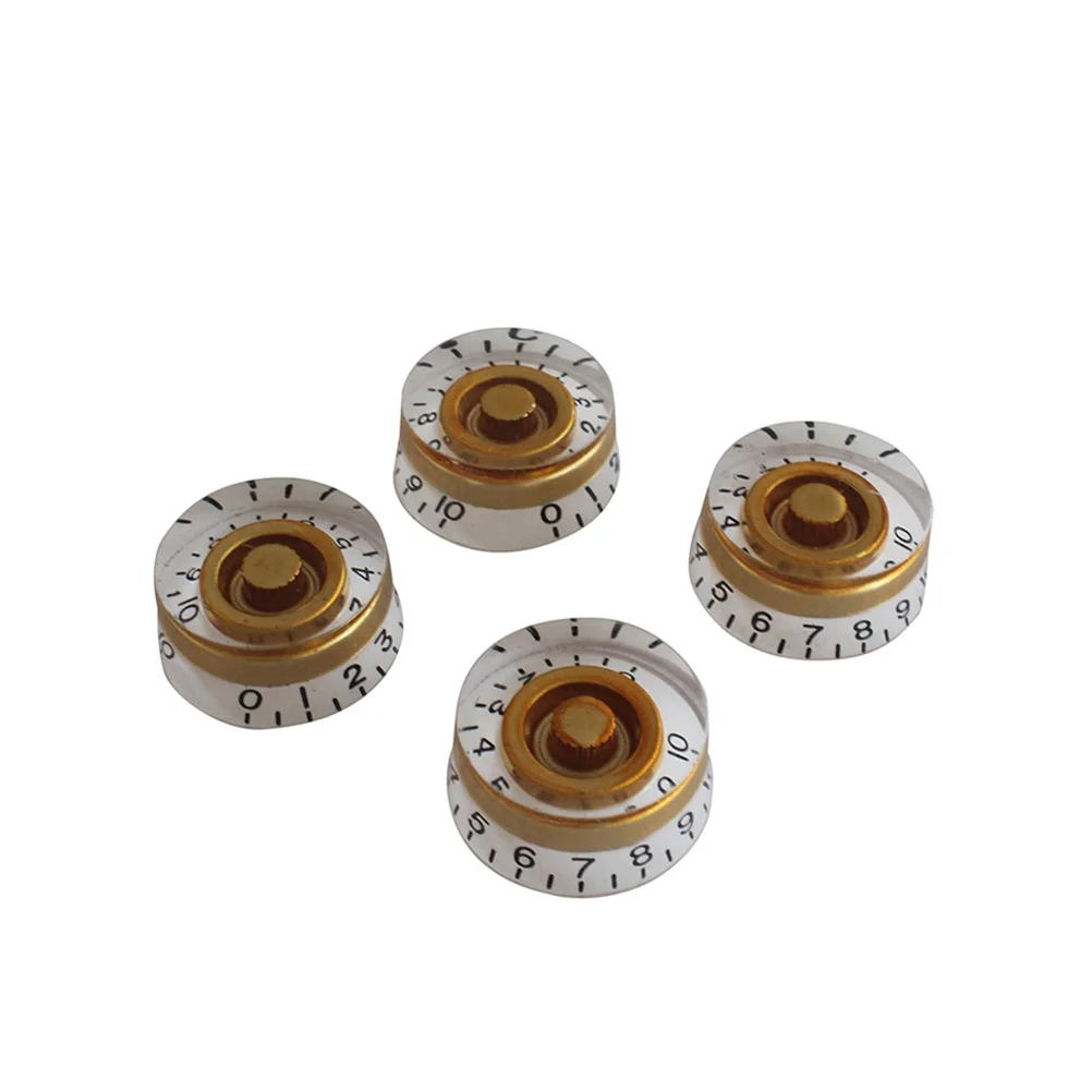 

4Pcs Big Round String Knobs Guitar Tone Volume Control Knobs for Electric Guitar Replacement Premium Acrylic Vintage Style Fit