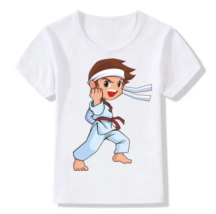 Divertente bambini Cartoon taekwondew Print Tshirt bambini ragazze Simmer top T shirt bambino