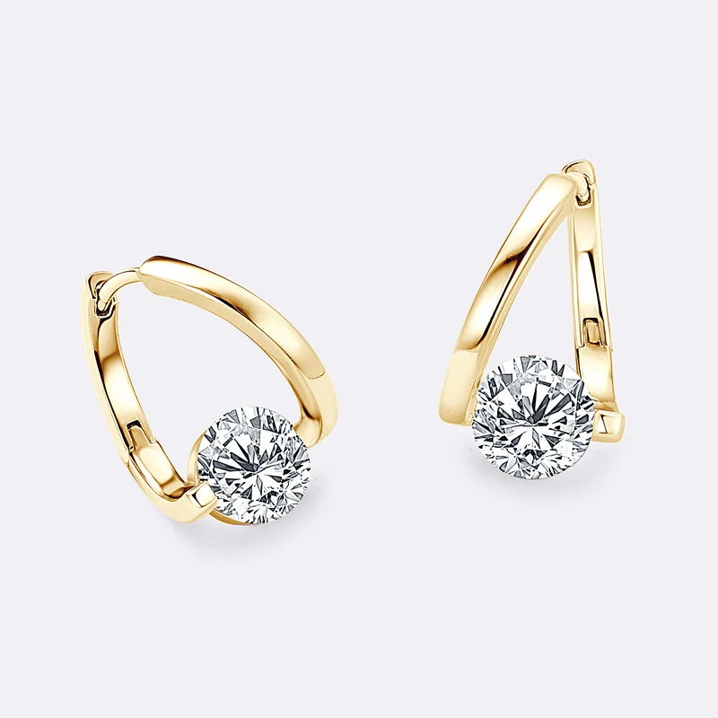 IOGOU 2023 Trend Twisted Hoops Real 1.0ct D Color Moissanite Earrings for Women 925 Sterling Silver Huggie Jewelry Free Shipping