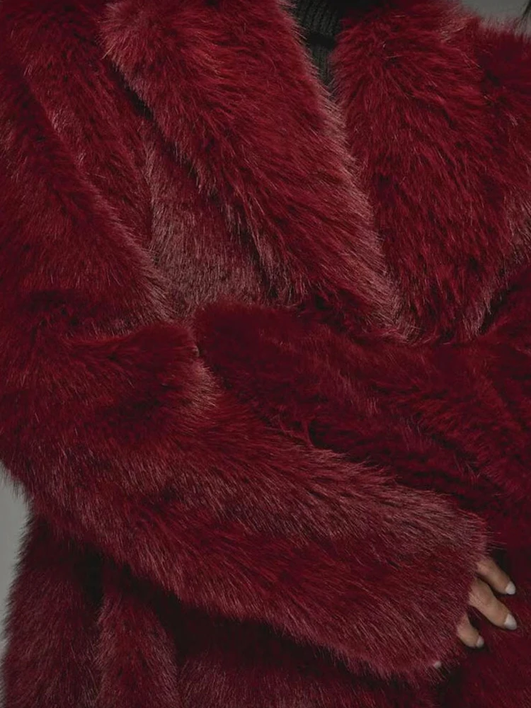 Płaszcz z wysokiej jakości futra dla kobiet, zimowy, gruby, z pluszowym kołnierzem z imitacji futra lisa, luźny, długi, w stylu kurtki.