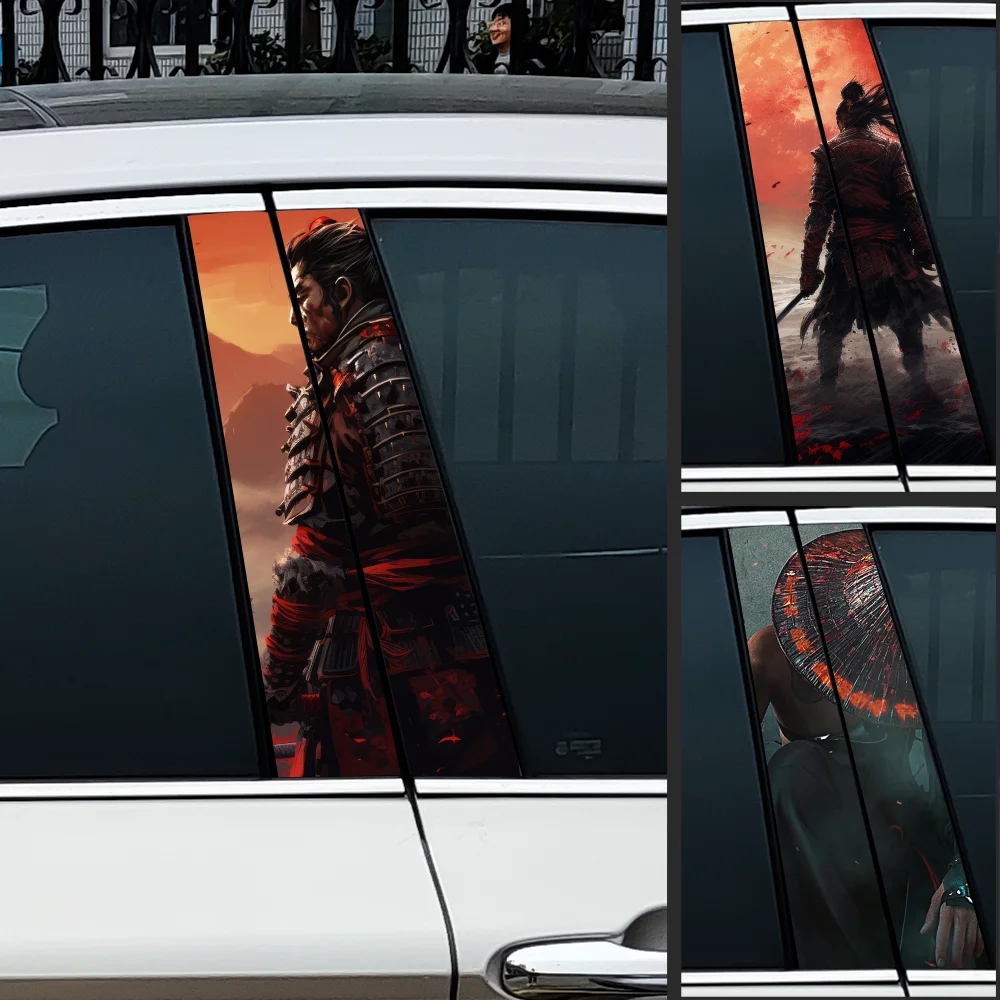

Samurai Car Stickers Waterproof Auto B Pillar Decor Cover Scratches Durable Car Doors Pillar Vinyl Decals Vehicle Decors