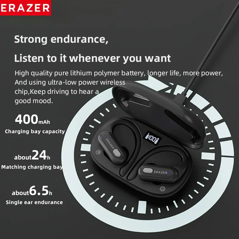 Słuchawki bezprzewodowe ERAZER XT60 PRO Sportowe słuchawki douszne Bluetooth 5.3 Wodoodporne słuchawki Redukcja szumów Dźwięk HiFi Stereo — zdjęcie produktu 4