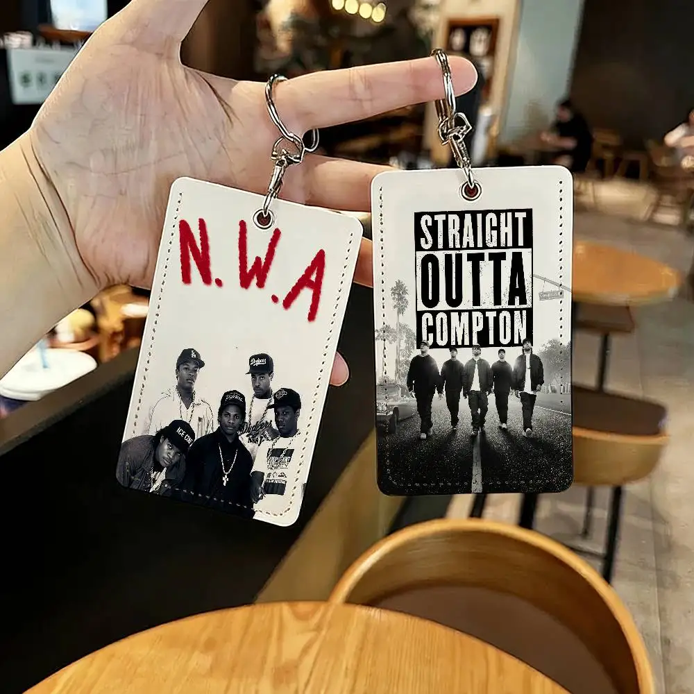 Band N.W.A-A Card Holder for Home Use Bank Credit Card Protective Sleeve Student ID Key Chain Cover