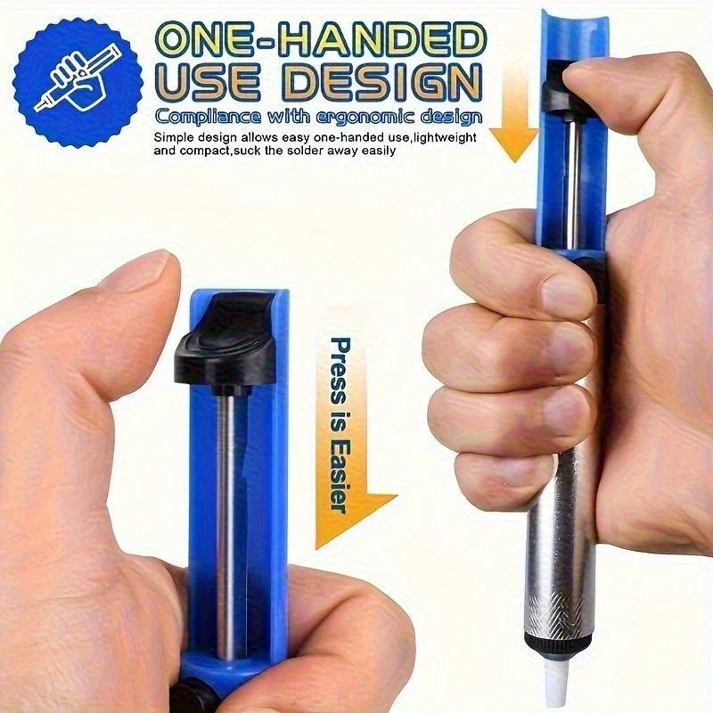 [SHAWNICE Aluminum Alloy Solder Suction Pen | Manual Desoldering Pump with Comfortable Grip, Vacuum Solder Removal Tool