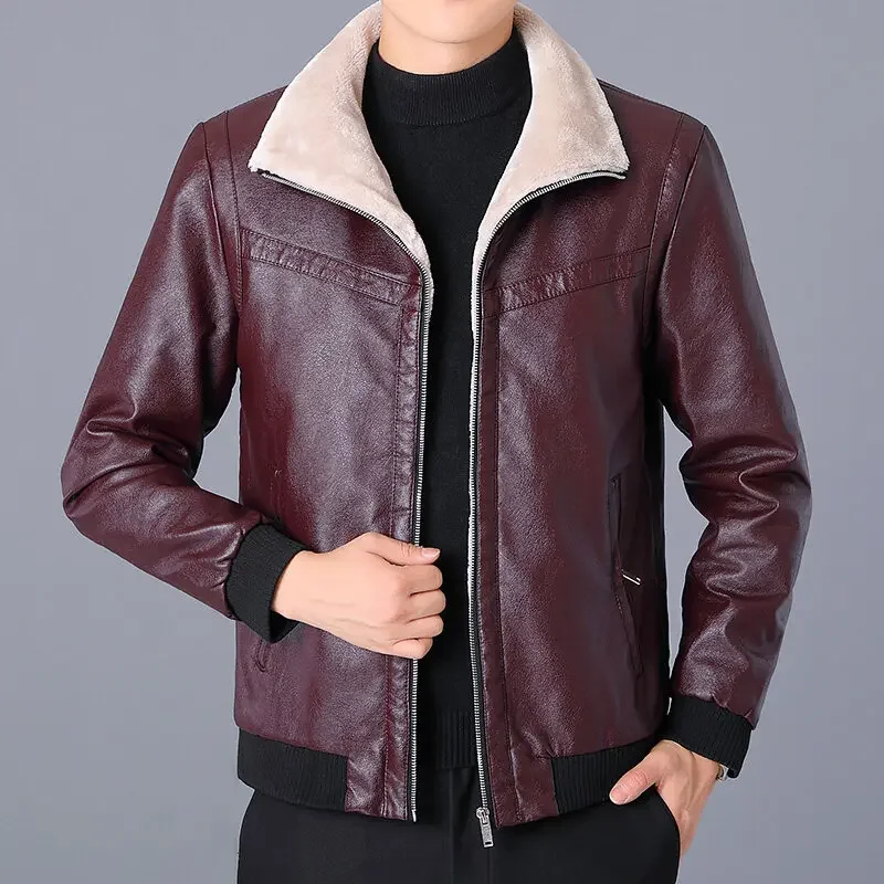 Winter Leather Jackets Slim Clothing New Casual Motorcycle Mens PU Jacket Biker Leather Coats Windbreaker Leather Jacket Men