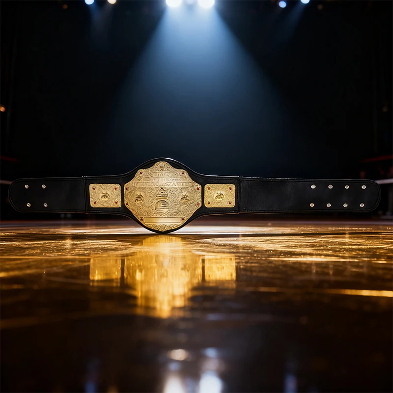 Gold Belt Model Wrestler Gladiator Electroplated Gold Belt Double Match Sambo Martial Arts Boxing Competition King Model image 2