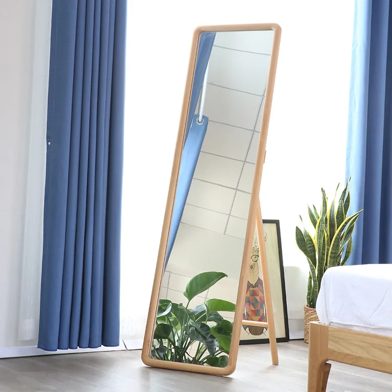 Зеркало в полный рост из цельного дерева, напольное зеркало в полный рост, бытовое зеркало от пола до потолка, магазин одежды для спальни