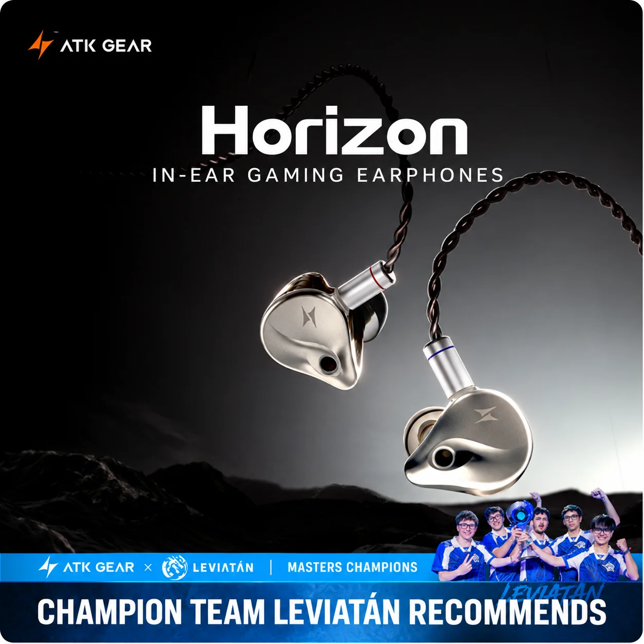 ATK Horizon Wired In-Ear Gaming Headphones Hi-Fi Sound Localization With Mic USB Type C DSP 384kHz 32bit DAC For Esports