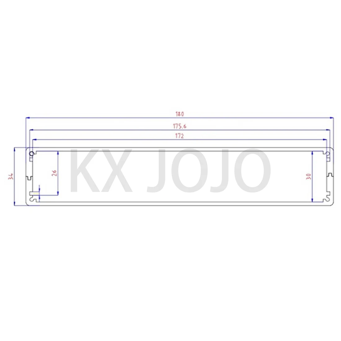 Aluminum Enclosure 180*34*200mm Split Box PCB Black Instrument DIY Electronic Project Case DIY Power