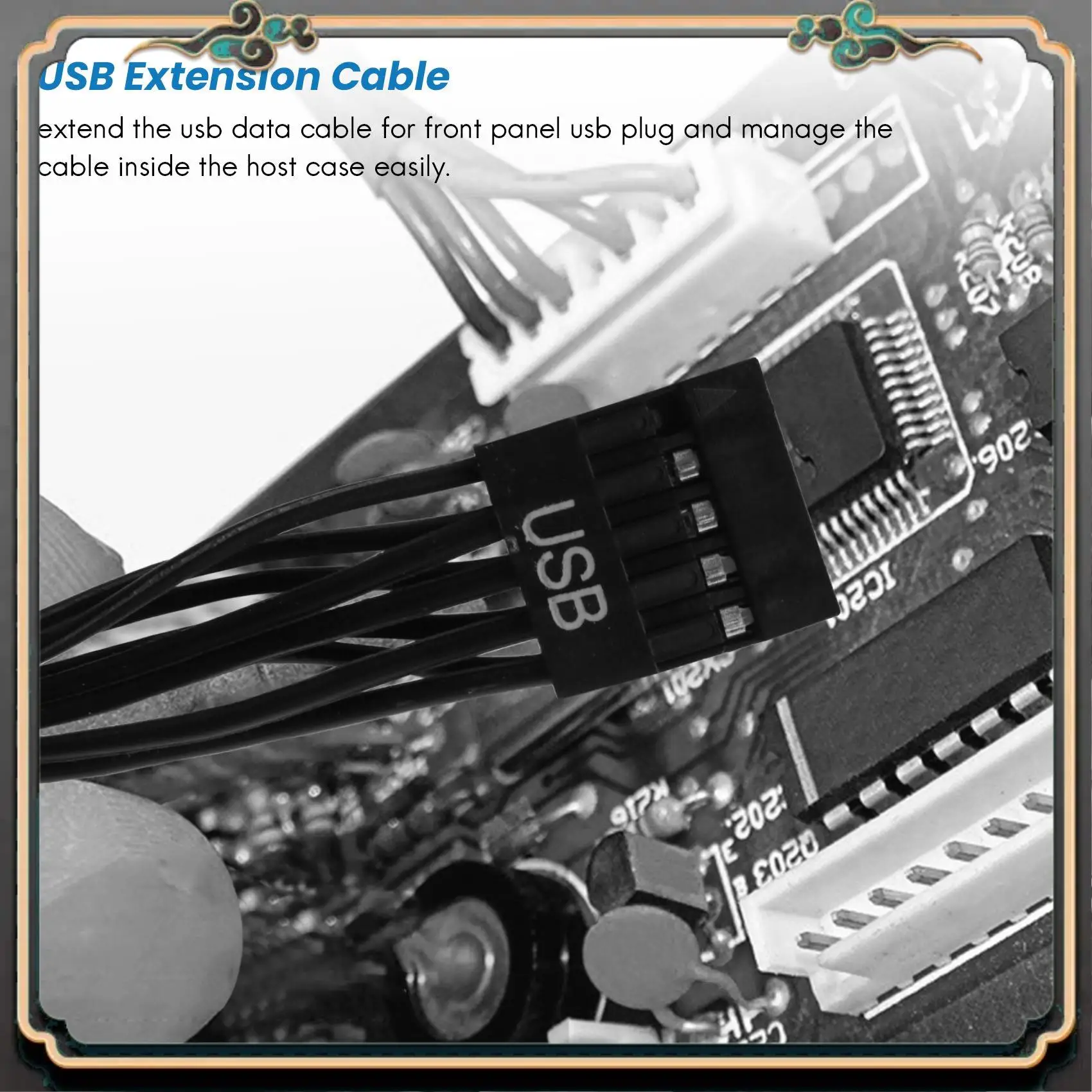 Reliable-Motherboard Mainboard 9Pin USB 2.0 Male To Female Extension Dupont Data Cable Cord Wire Line For PC DIY