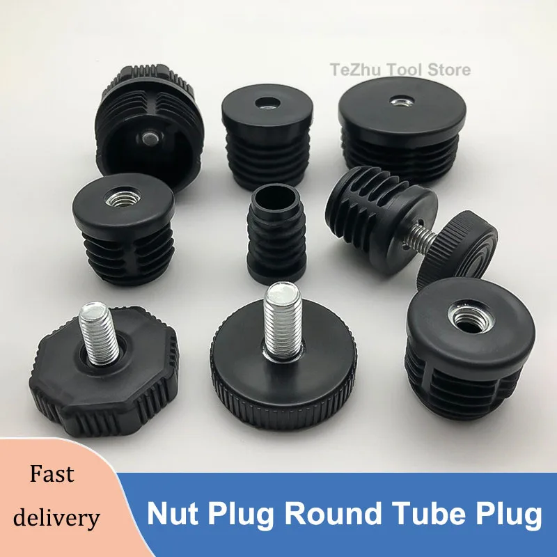 Nut Plug Round Tube Plug, Height Adjustment Sleeve, Shelf Increase Foot Pad, Plastic Sleeve, Height Adjustment Sleeve