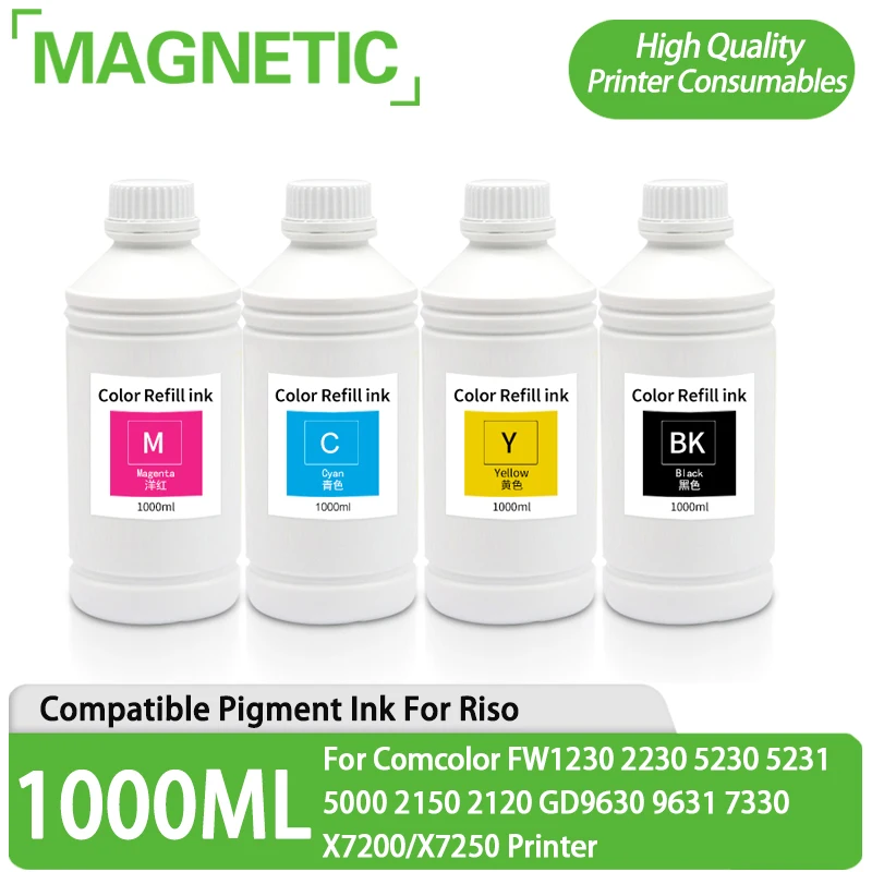 

Compatible Refill Bulk Pigment Ink Riso for Comcolor FW1230 2230 5230 5231 5000 2150 2120 GD9630 9631 7330 X7200/X7250 Printer