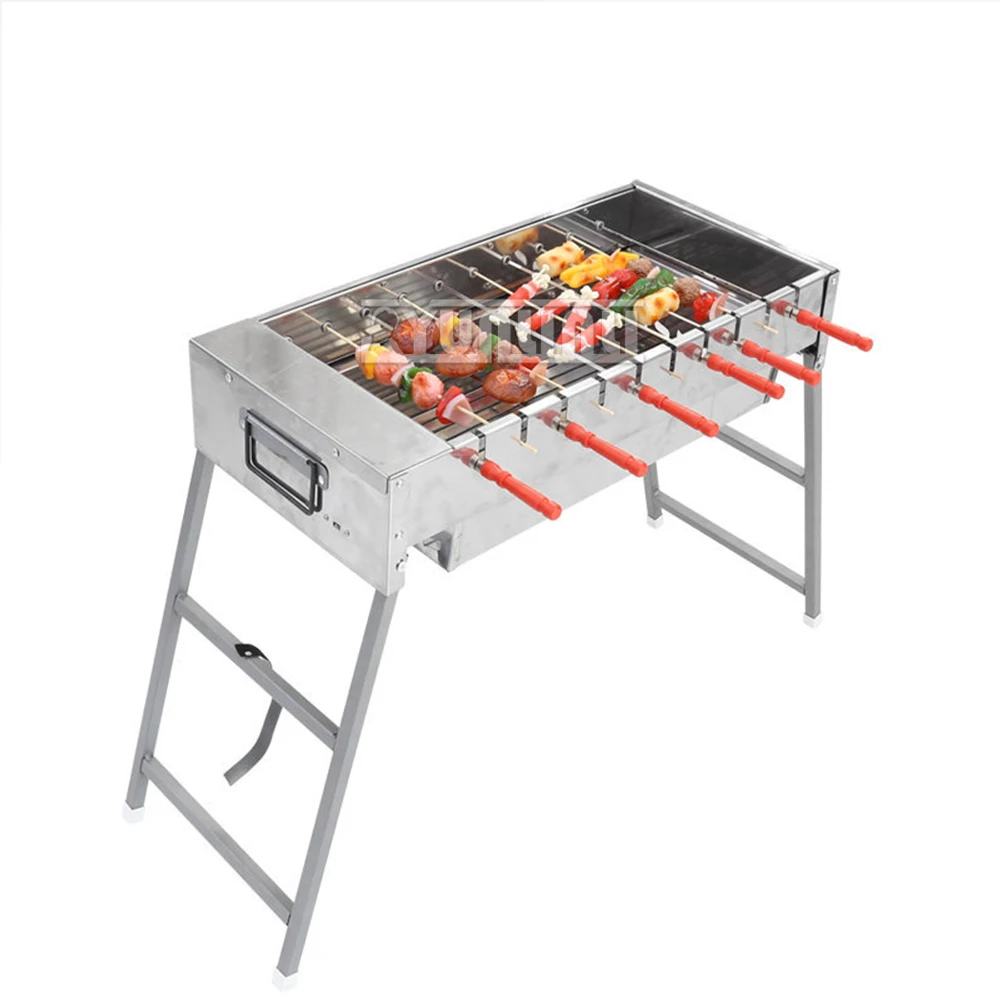 Parrilla giratoria automática para el hogar, estufa de barbacoa de carbón plegable para exteriores, 60CM, Bakplaat Elektrische