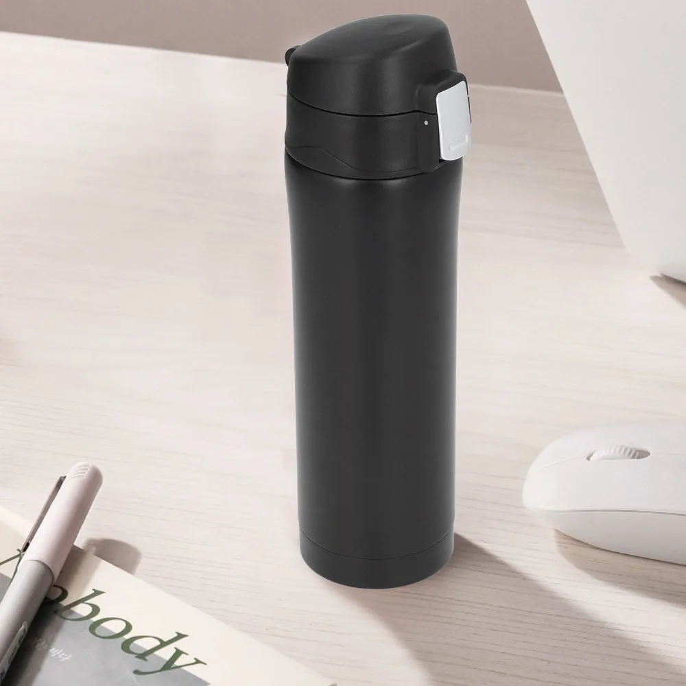 Compact Size Rustless Bounce Lid Tumbler Leakproof Lock One Click Open Travel Mug 500Ml Vacuum Inner Lock Buckle Cup Vehicle Use