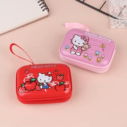 Kawaii Sanrio Hello Kitty Data Cable Charger Storage Bag Girl Cartoon Portable Travel Mini Zipper Makeup Bag regali di festa