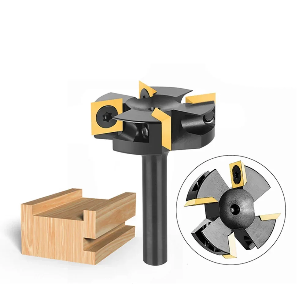 Precision Carbide Router Bit 4 Flute 40mm Diameter 8mm Shank for Consistent Flat Surfaces on Plywood Laminate and MDF