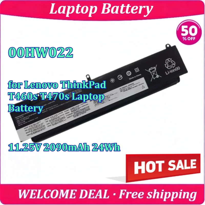 

New 00HW022 for Lenovo ThinkPad T460s T470s Laptop Battery 11.25V 2090mAh 24Wh