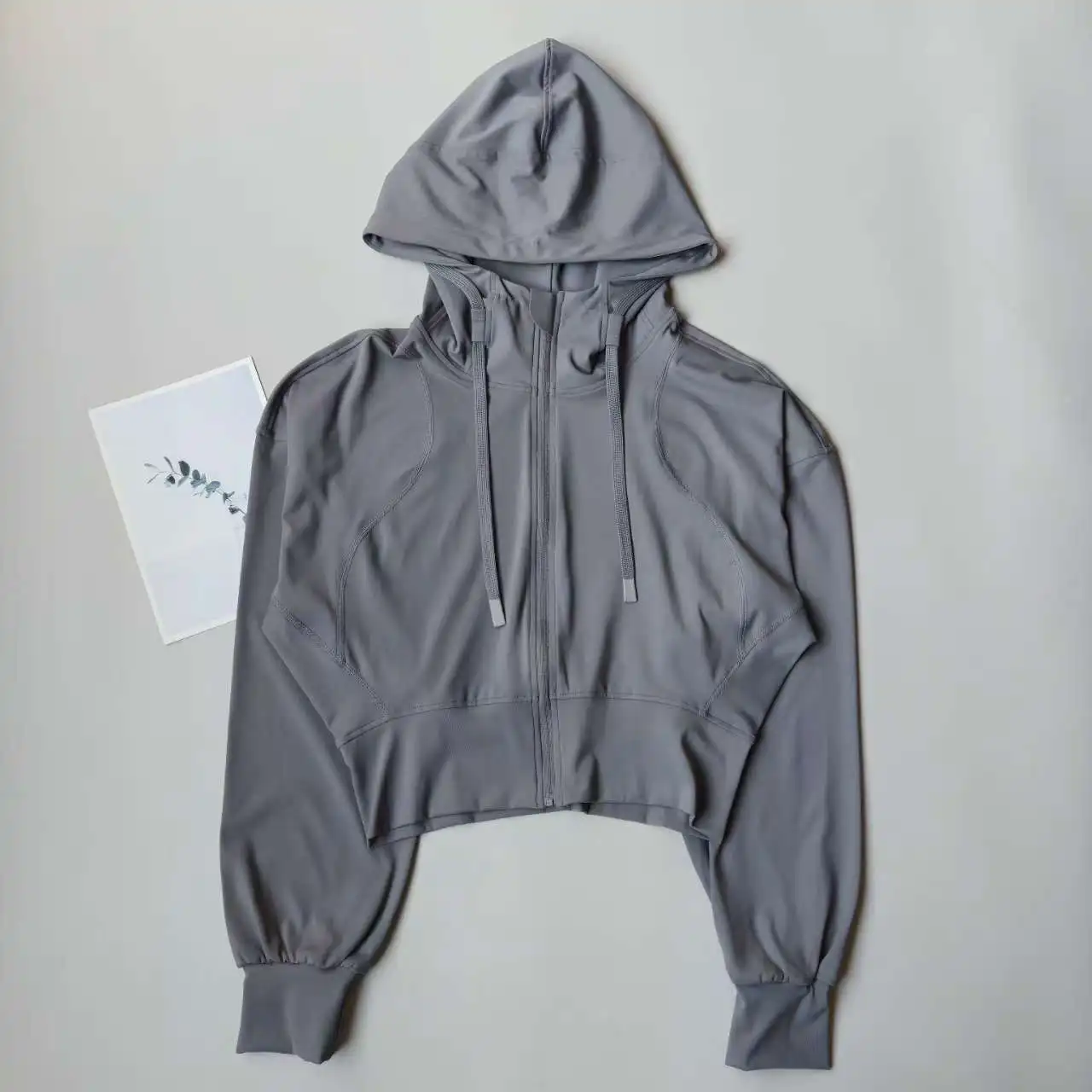 Damen-Laufjacke mit Kapuze, Radjacke, Yoga- und Joggingshirt, Leggings, Outdoor-Sportbekleidung, Fitnessbekleidung, Laufbekleidung, Sportbekleidung – Detail 2