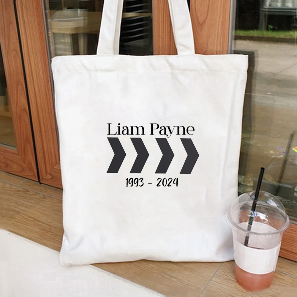 Rip Liam Payne tote bag One way Commemorative Liam Paye Canvas Bag One way Reunion Tribute Women's Large Capacity Shopping Bag