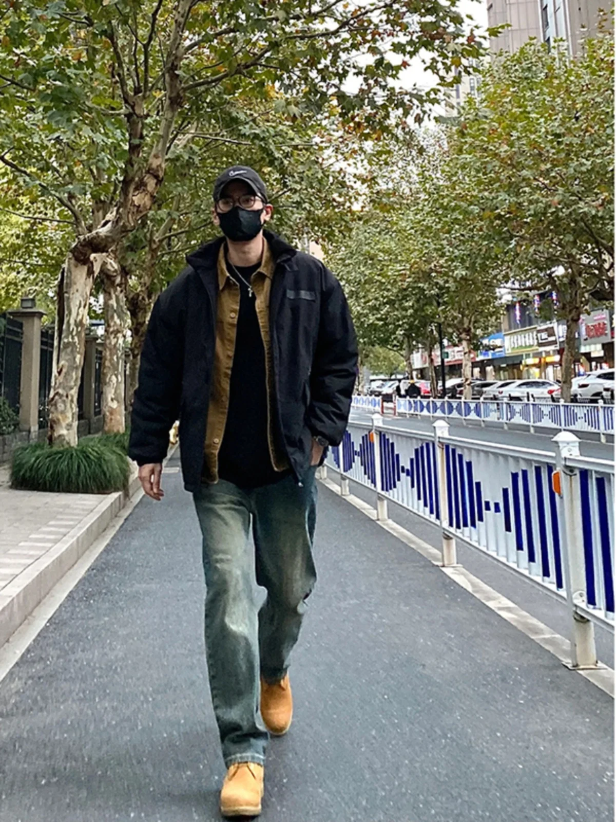 

Blue Straight Leg Jeans Men's Spring Autumn Sle Trendy Brand Cool Haome Slimming American Retro Boots Match