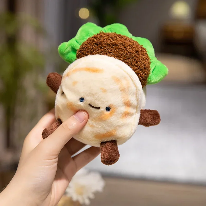 Cartoon Chinese Hamburger Plush Toy Kawaii Stuffed Vegetable Leaves Meat Doll Funny Room Bag Decoration Cute Birthday Gift