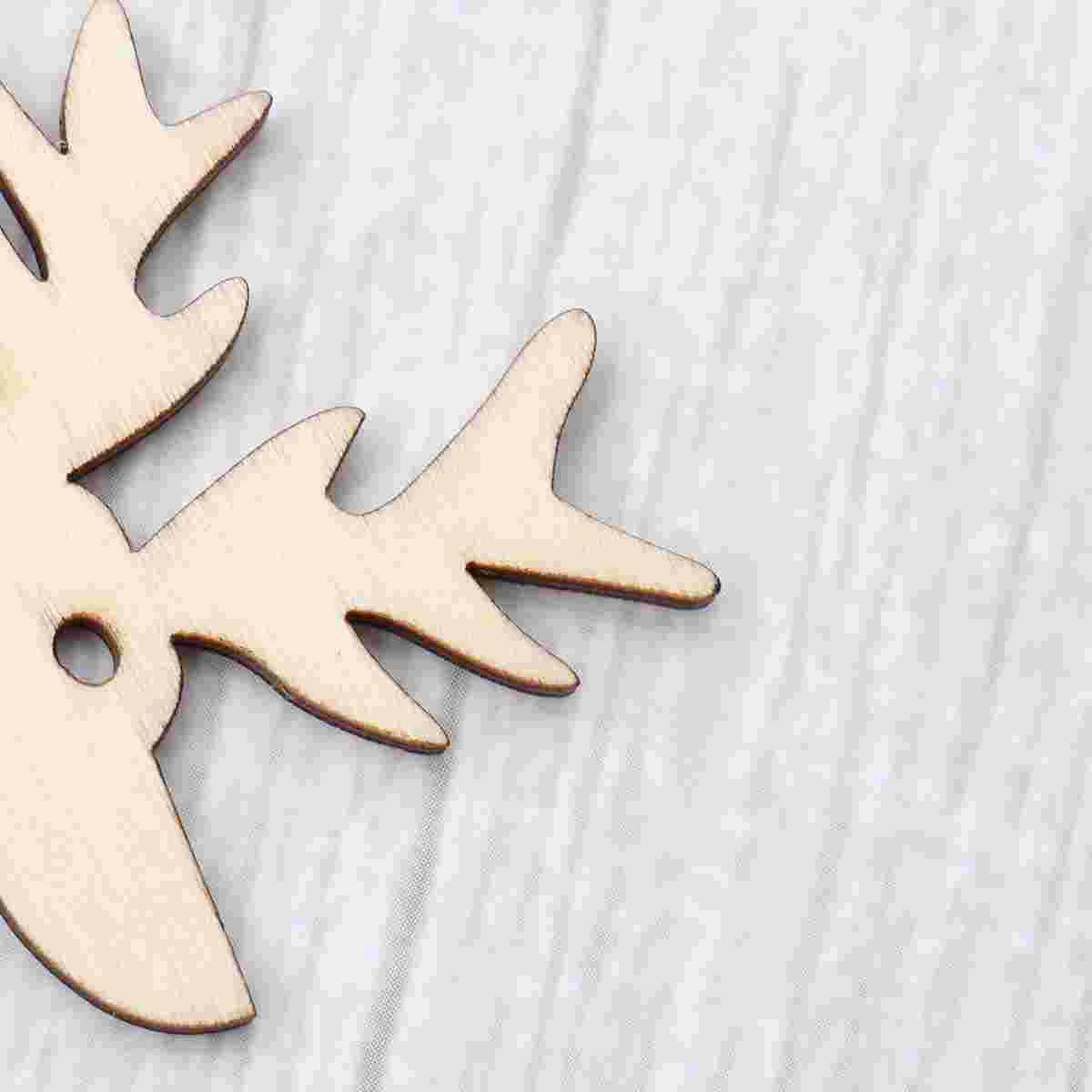 10 Pcs DIY Crafts Unfinished Wood Ornaments Christmas Tree Child Reindeer Cutouts