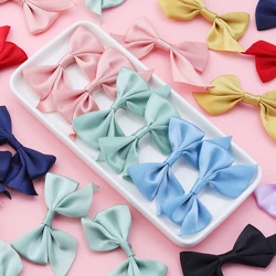 20pcs/lot 4x7cm Polyester Satin Ribbon Bows Colorful Handmade Bow Tie For DIY Handcraft Hairclip Party Decoration Accessories
