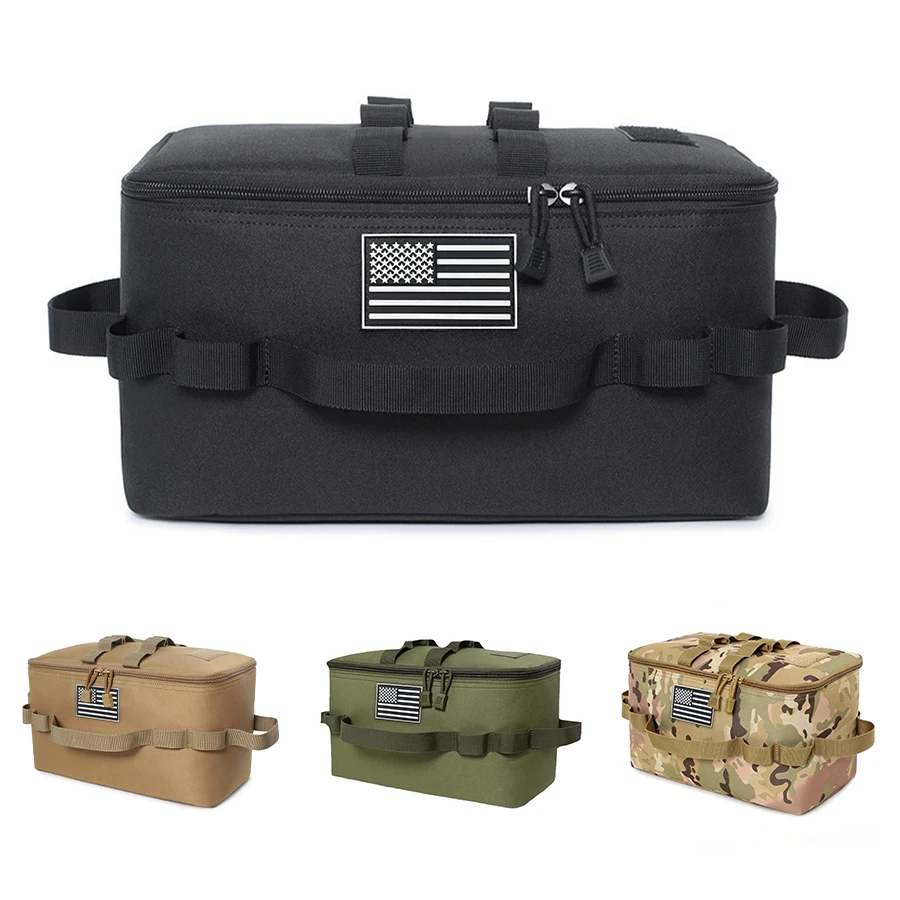 Large capacity camping storage bag with detachable partition board, portable outdoor equipment storage bag