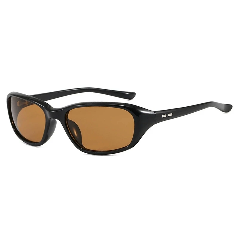 AliExpress curtain Y2K Retro Sport Sunglasses for Women Men Brown Lenses Vintage 90s Wrap Around UV400 Protection Cycling Windproof Sun Glasses