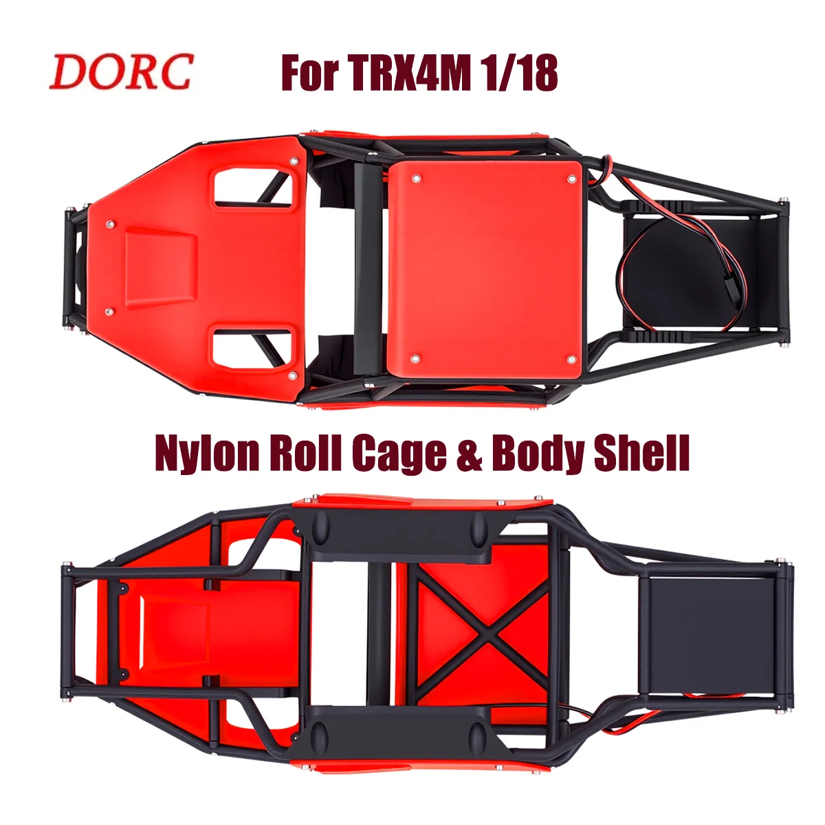 1/18 RC Crawler Rock Tarantula Nylon Body – Roll Cage & Chassis Kit for TRX4M DIY Replacement Parts