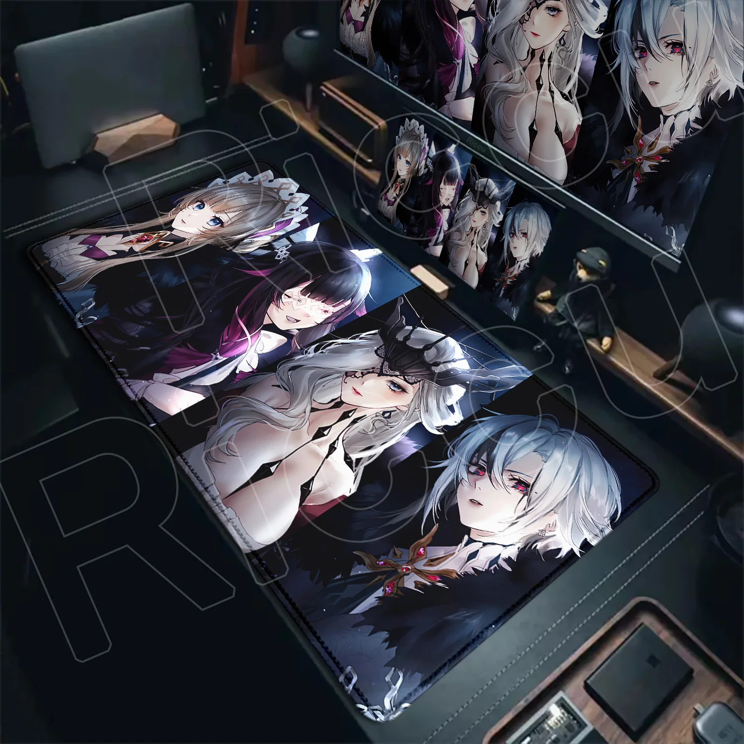Many Genshin Impact Fatui Mousepad Cool Girl Arlecchino Mouse Pad Laptop Gaming Large 100×50cm Desk Mat PC Pretty Anime Mice Mat