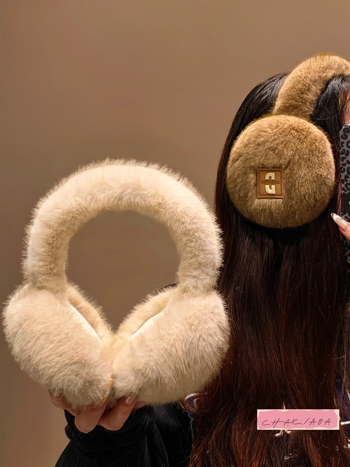 الحليب الدوامة لينة في الهواء الطلق ركوب الباردة واقية مكدسة سميكة الدافئة غطاء للأذنين رباط رأس مطاطي أفخم غطاء للأذنين الإناث الشتاء #3