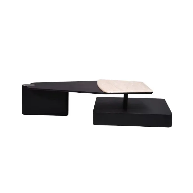 Modern luxury two-tier coffee table geometric decorative table