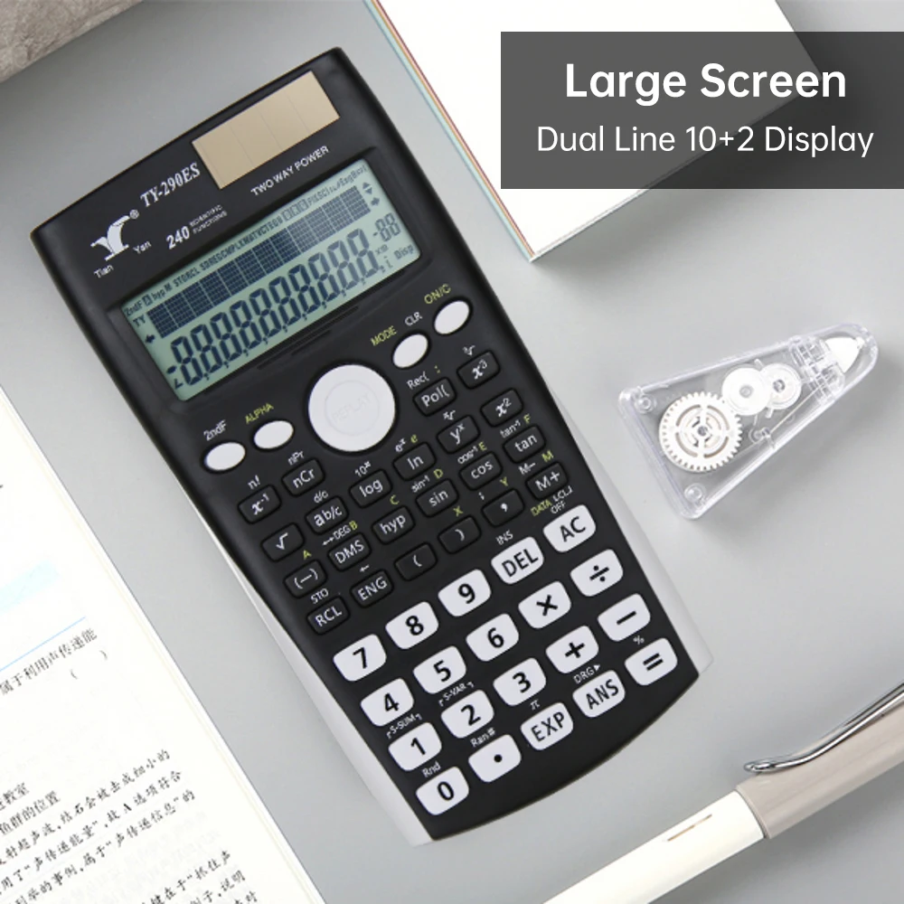 Tudományos calculators Matek Számológép vel 240 multi-functional Számológép 2 Írásbeli büntetés LCD monitor kijelző Számológép számára Tanár Főiskola