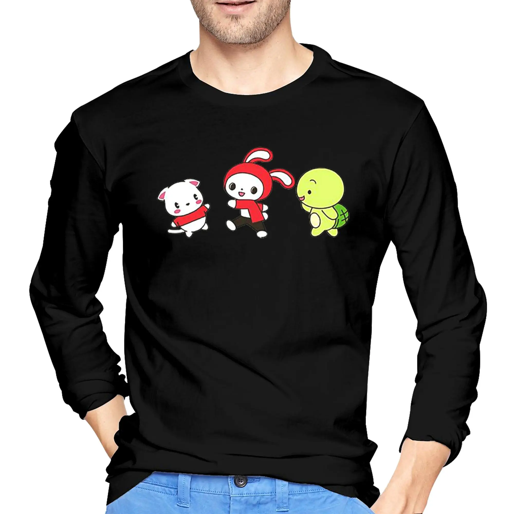 

Jj Mikey Maizen Men's Long Sleeved T-shirt Breathable Round Neck T shirts Spring and Autumn Men tops