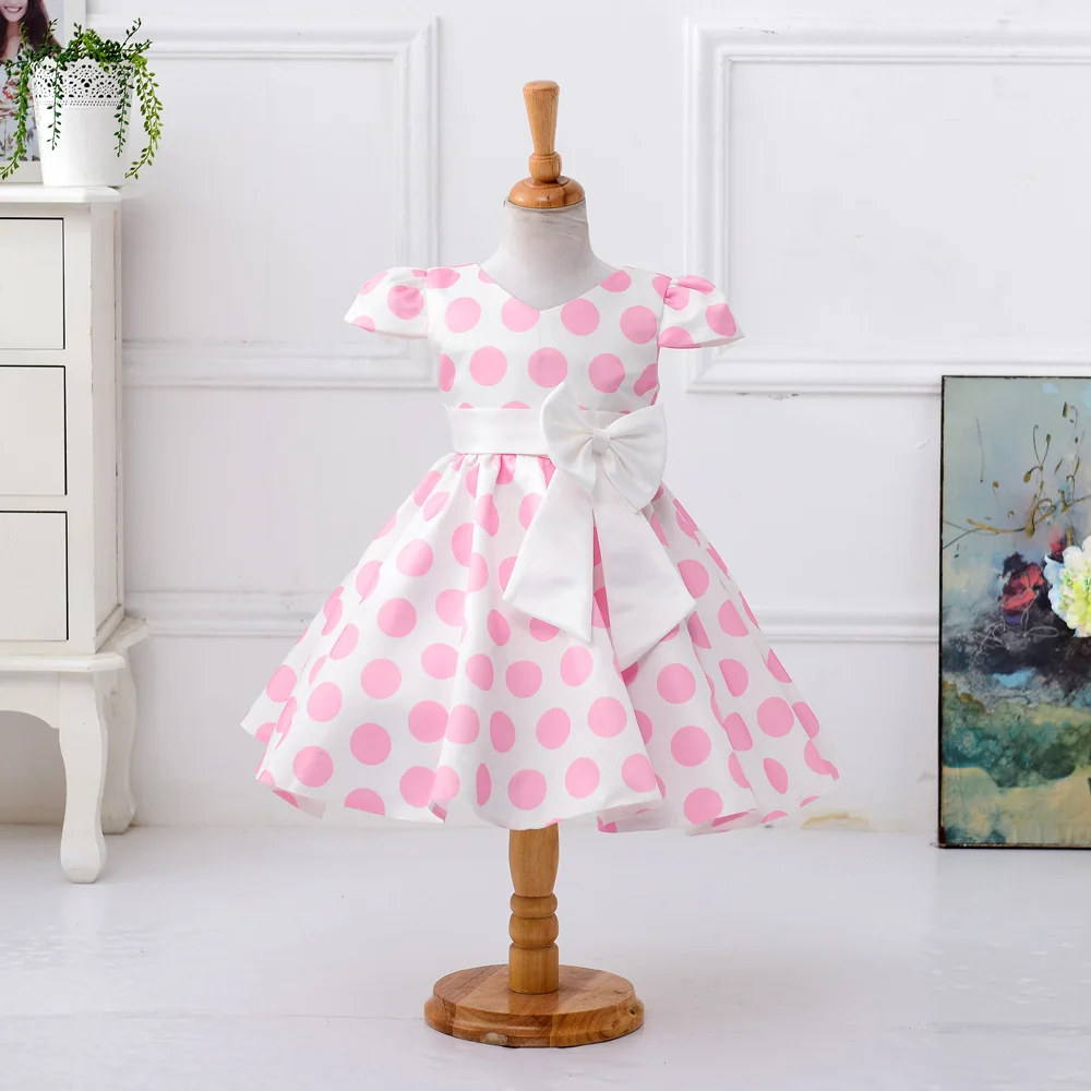 European and American new 1-3-5-8T children's dress polka dot princess dress little girl birthday dress children's polka dot dre