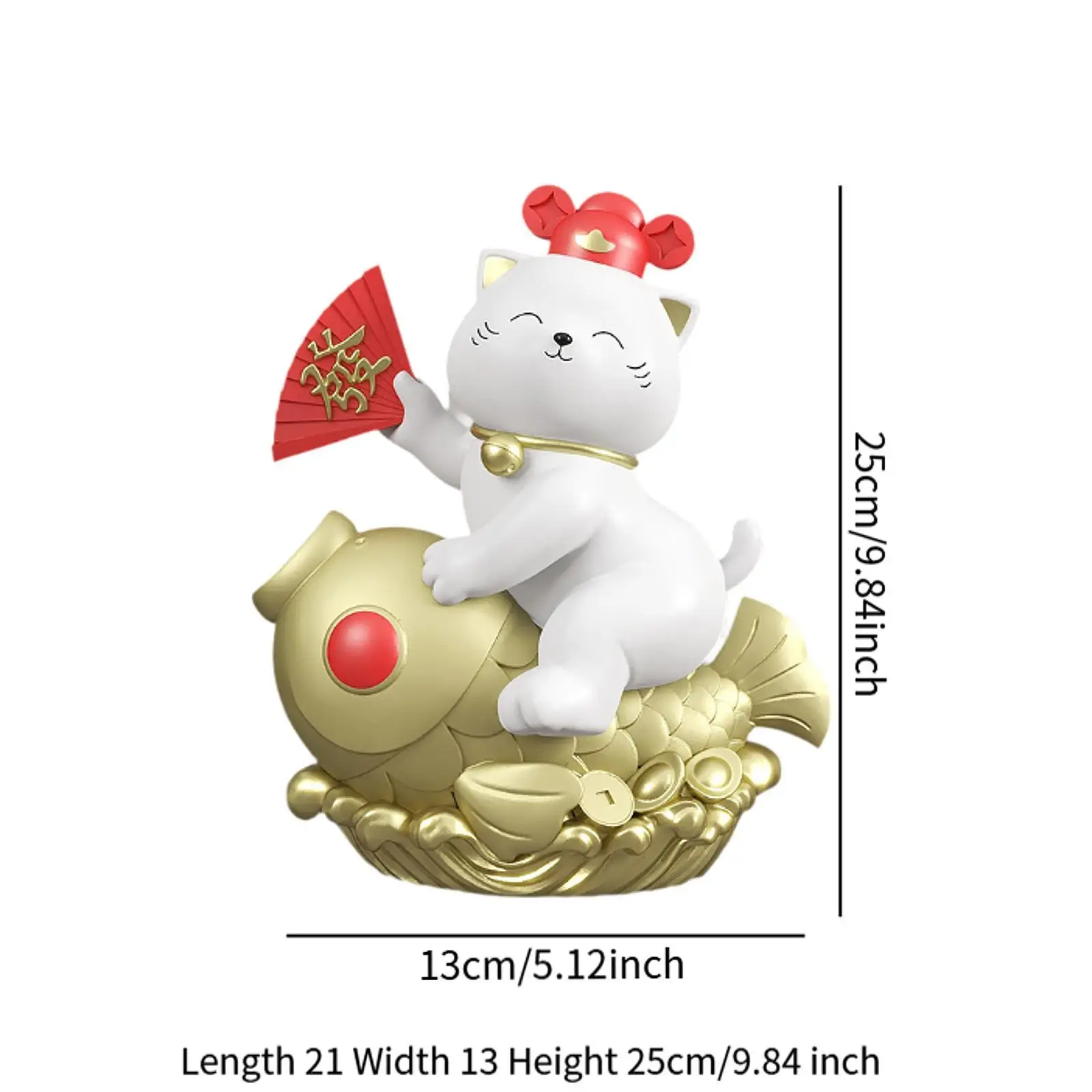 Figurka kota Fortune Dekoracyjna skarbonka Lucky Cat Money Box Żywica Ozdoba do biura Sypialnia Pokój dzienny Pulpit Dzieci