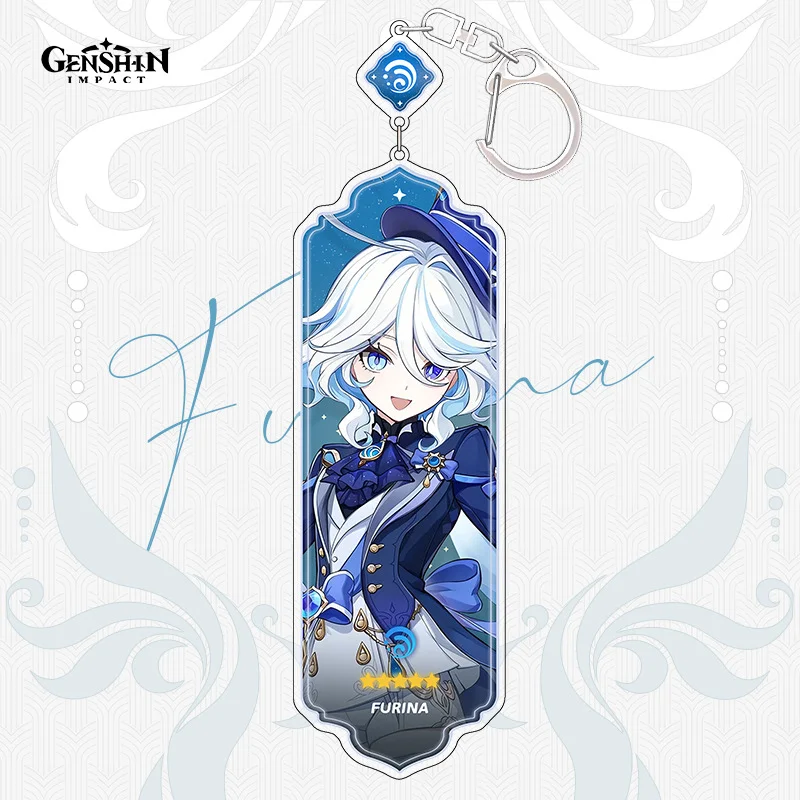 1Pcs New Anime Game Genshin Impact Magician Lyney Lynette Keyring Backpacks Keychain Accessories Aesthetic Key Chain Dress Party